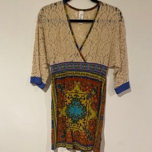 Multi-Color Lace Top Dress Size Small